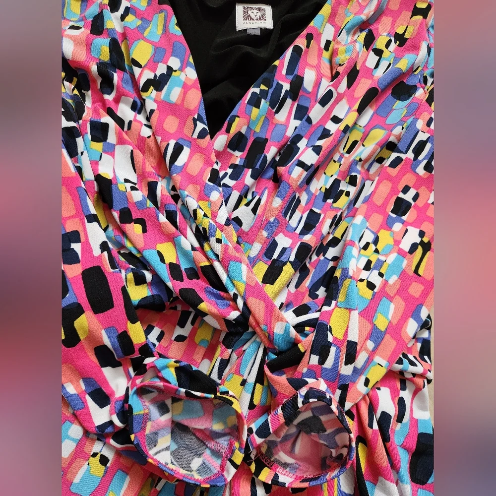 Anne Klein size 10 Multicolor Patterned Dress - Picture 6 of 6